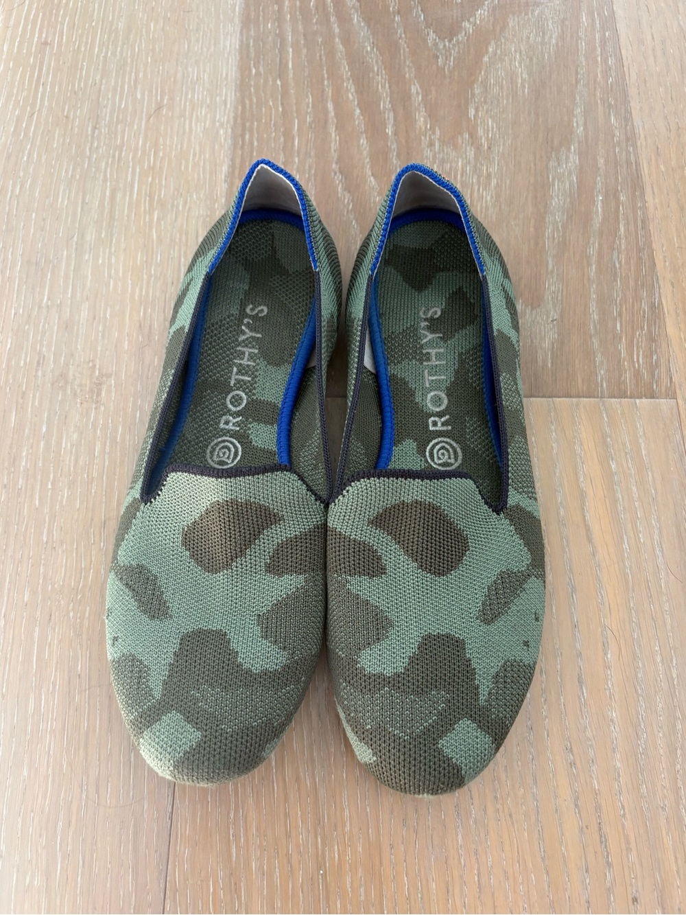 Rothy's Olive & Dark Green Camo Slip-On Flats